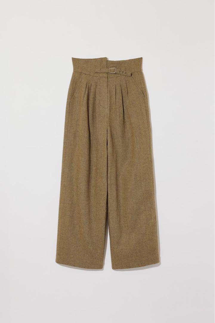 【送料0円】 belted wool eaphi pants wool Brown BOTVI 11408 （pants パンツ