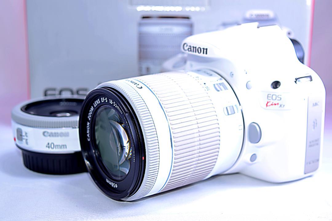 美品 Canon kiss x7☆希少ホワイト☆スマホに転送☆高性能レンズ！