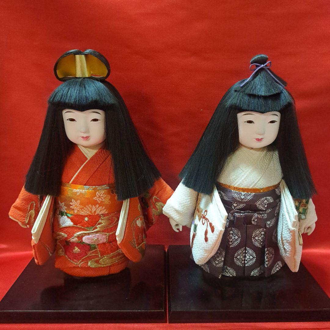 市松人形2体セット 市松人形 2体セット （T562 市松人形 三津路作 日本人形 男の子