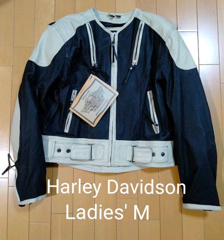 Harley Davidson パンチレザーライダースジャケット（襟付き