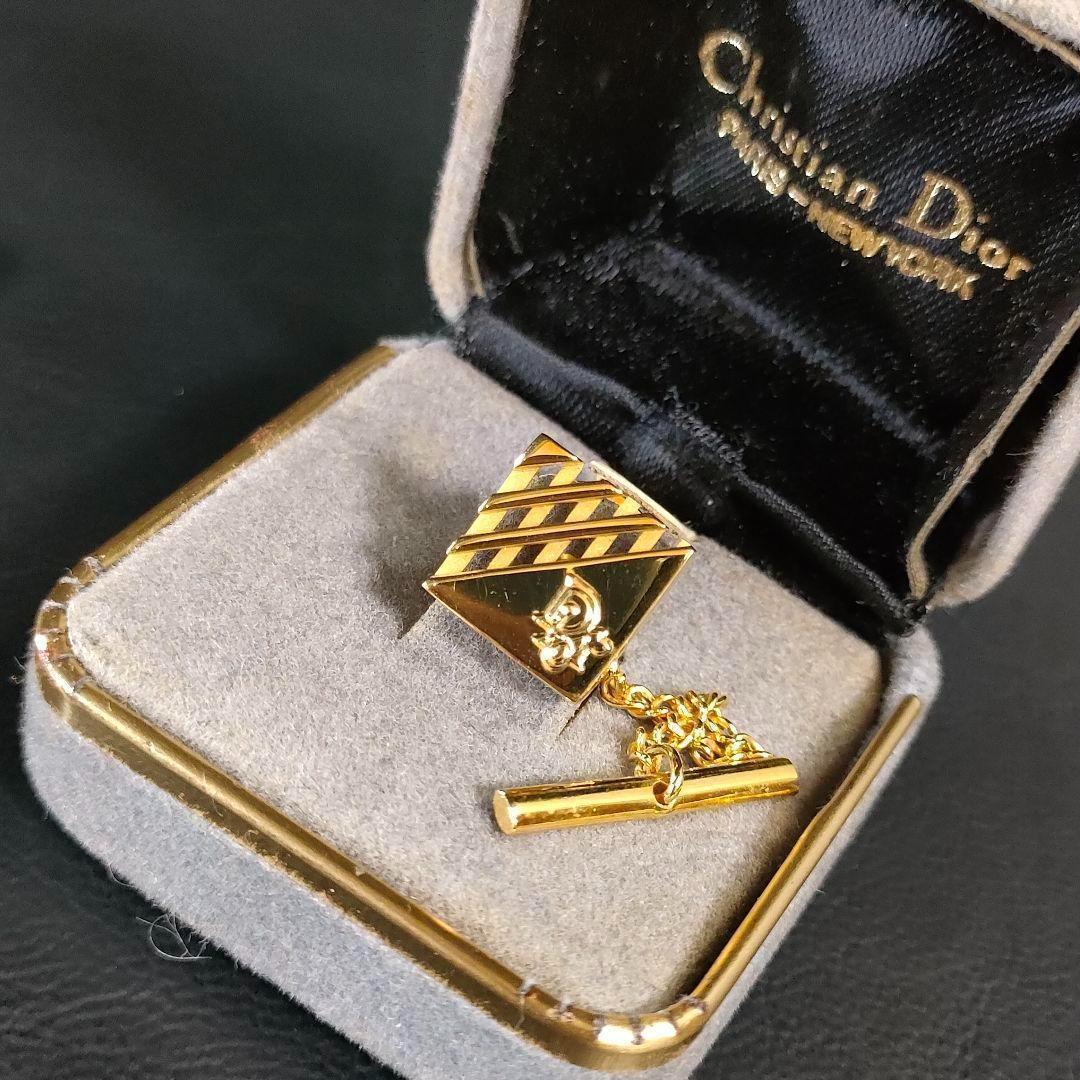 極美品】Dior ディオール ネクタイピン ゴールド スクエア