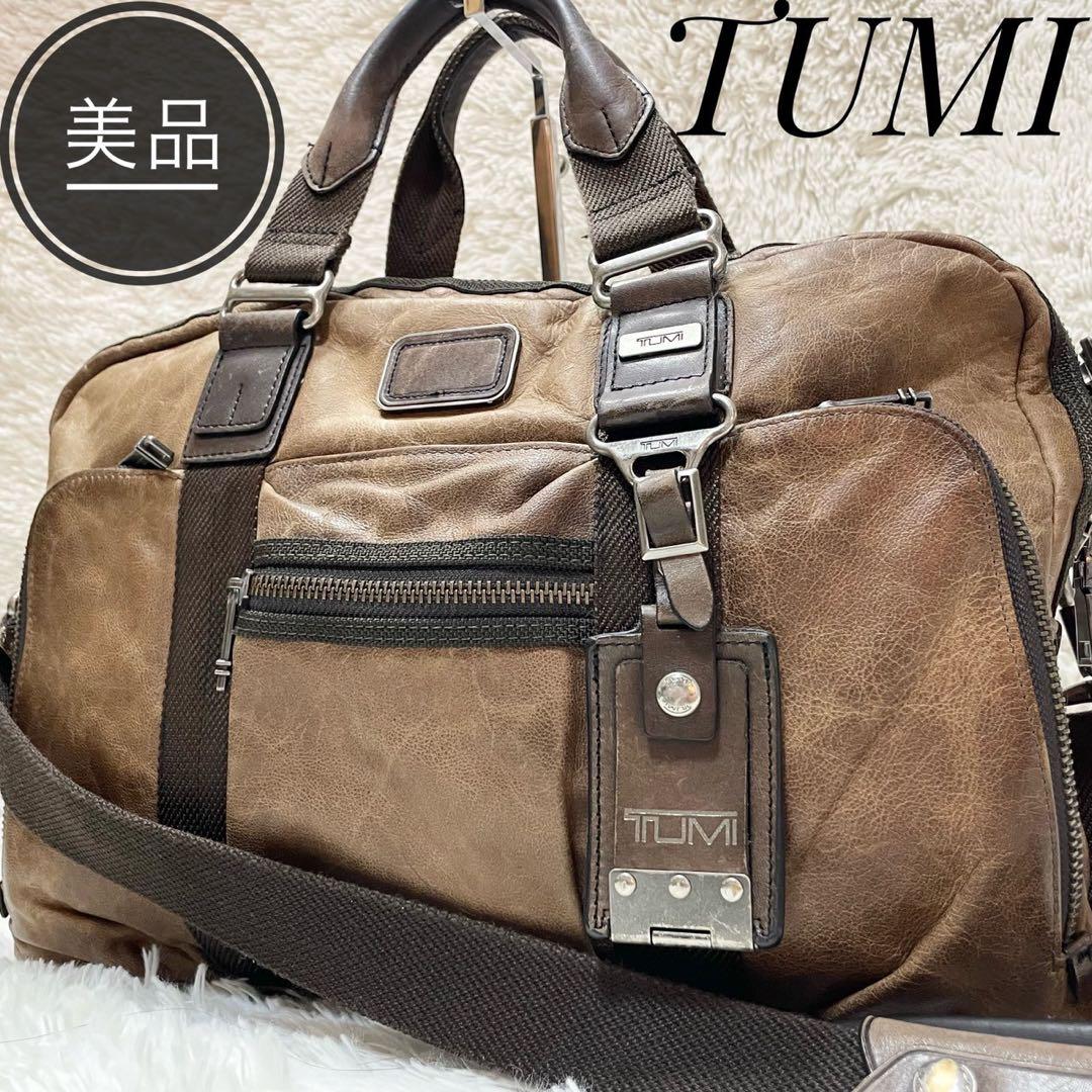 TUMI ビジネスバッグ　ブラウン　本革　旅行　メンズ　ツーウェイ　マクネア ☆美品☆TUMI マクネア 本革 ALPHA BRAVO ブラウン 2way - メルカリ