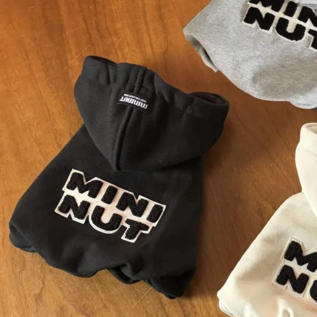 MININUT ロゴフーディー グレー 韓国犬服 即納】プレイフードTシャツ BENNYS 韓国犬服 ドッグウェア