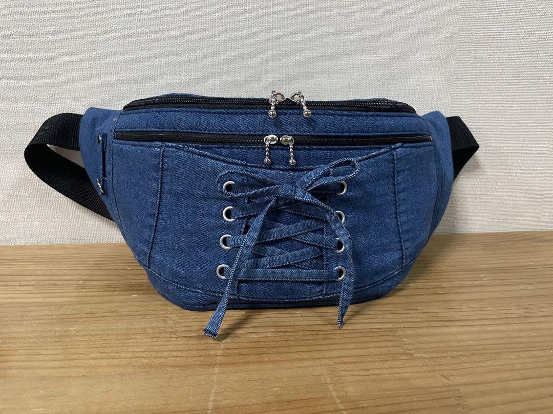 ハンドメイド デニムリメイク ウエストポーチ ボディバッグ