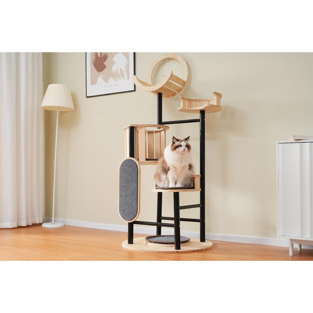 OSJ キャットタワー パイプ ペット用品 頑丈 据え置き マット付き Amazon | OSJ キャットタワー ネコタワー パイプ ペット用品