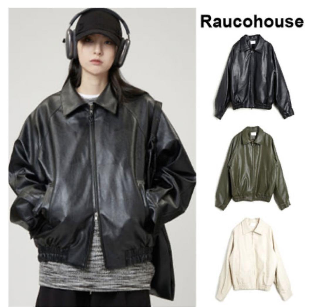ジャケット・アウター Raucohouse Raglan leather 2-way jacket Raucohouse Raglan leather 2way jacket(Block suede crop