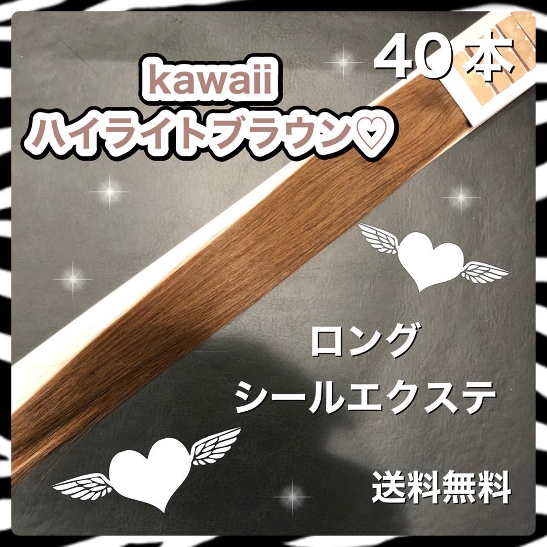 7C【シールエクステ・ハイライトブラウン】50cm 40本（シール