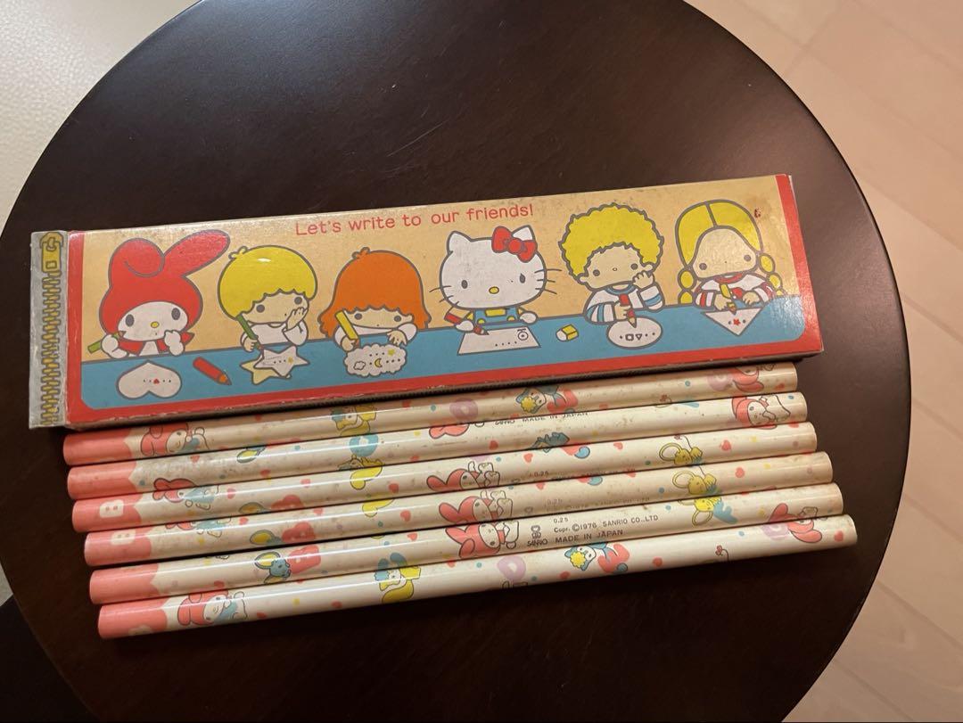 昭和レトロ 1976 サンリオ 鉛筆 ハローキティ パティ＆ジミー