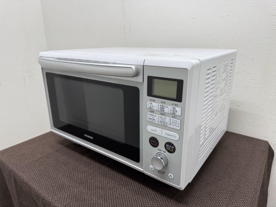 【美品】アイリスオーヤマ オーブンレンジ 2021年製 MO-F2402-W IRIS OHYAMA オーブンレンジ スチーム 24L カップ式 時短 時短