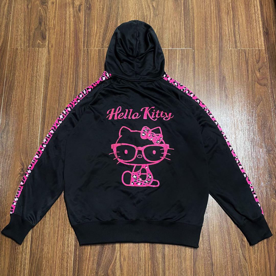 00s当時物 y2k重ね着風ビジューナンバラメスター赤チェックパーカー平成ギャル キティちゃん ジャージ パーカー 黒 ピンクヒョウ ラメ y2k 平成