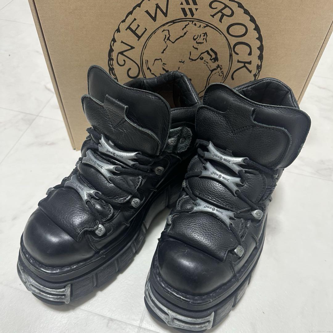 ニューロック NEW ROCK ボリュームソールブーツ グレー×ブラック グレー（灰色）系 25.5cm NEWROCK(ニューロック) ショートブーツ