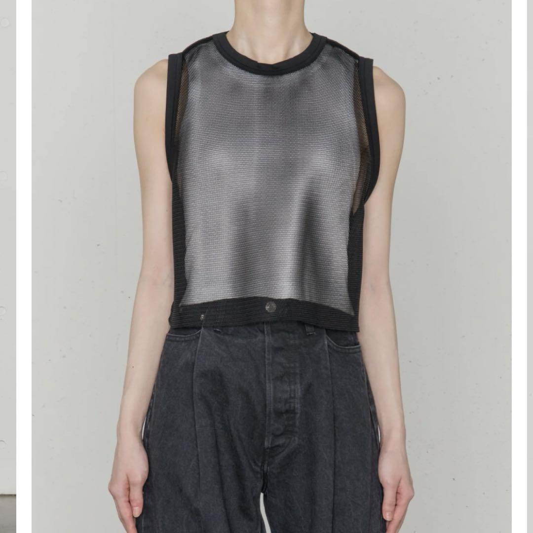 HYKE ハイク MESH SLEEVELESS CROPPED TOP 美品】 HYKE / ハイク | 2024SS | MESH SLEEVELESS CROPPED TOP