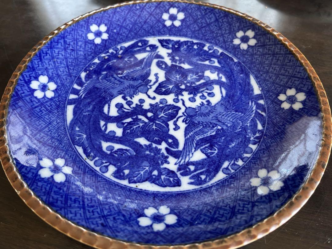 骨董品 鳳凰飾皿古伊万里染付絵皿 （古伊万里染付5枚皿 | 古