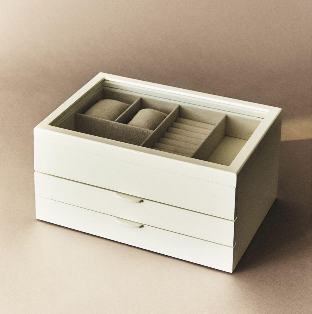 【美品】ZARA HOME アクセサリーケース ZARA HOME ジュエリーボックス アクセサリーケース ホワイト