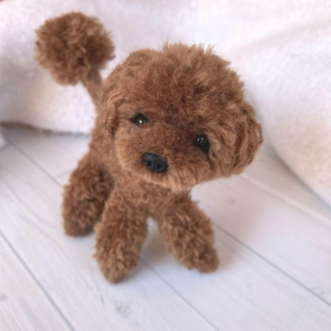 羊毛フェルト トイプードル 人形 犬（ダイソーの羊毛フェルト