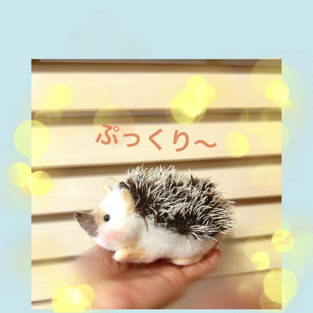羊毛フェルト ハリネズミさん （①ピンク *ハリネズミ* (羊毛