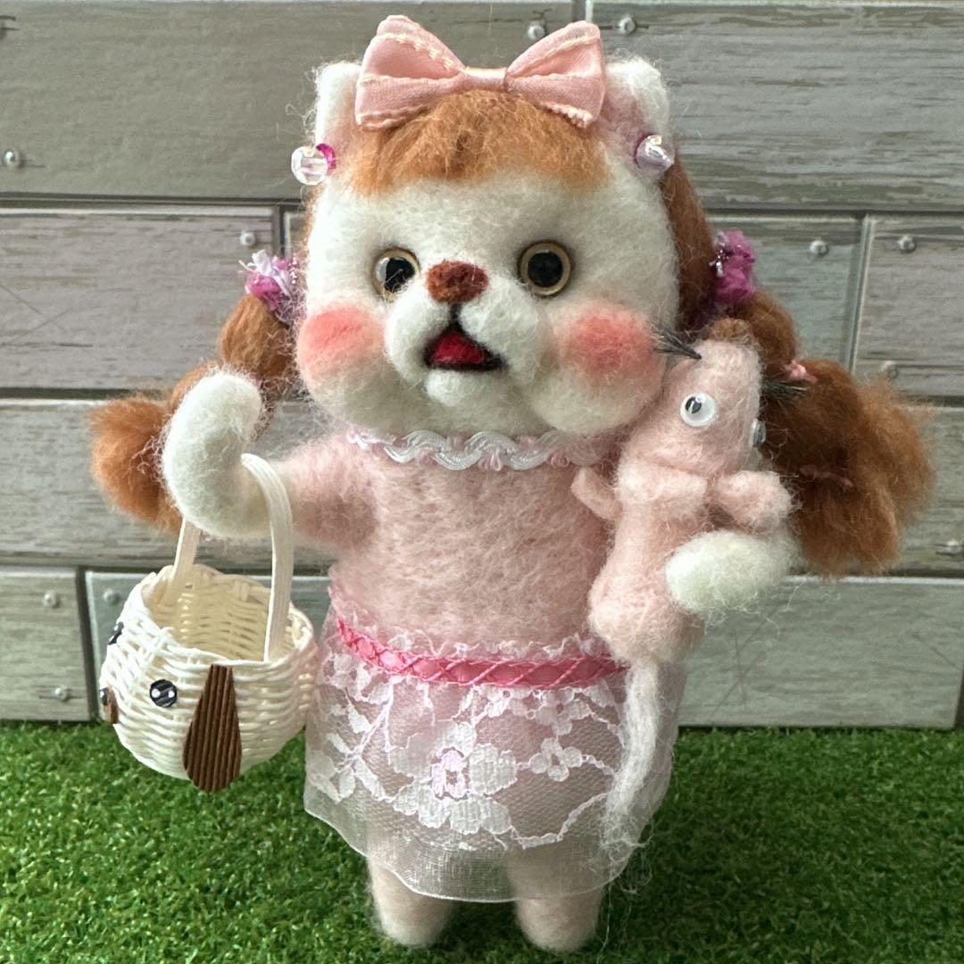 shin.0326yuzu様　羊毛フェルト　ハンドメイド　ブサかわ猫 羊毛フェルト ハンドメイド ブサかわ猫（羊毛はフェルト