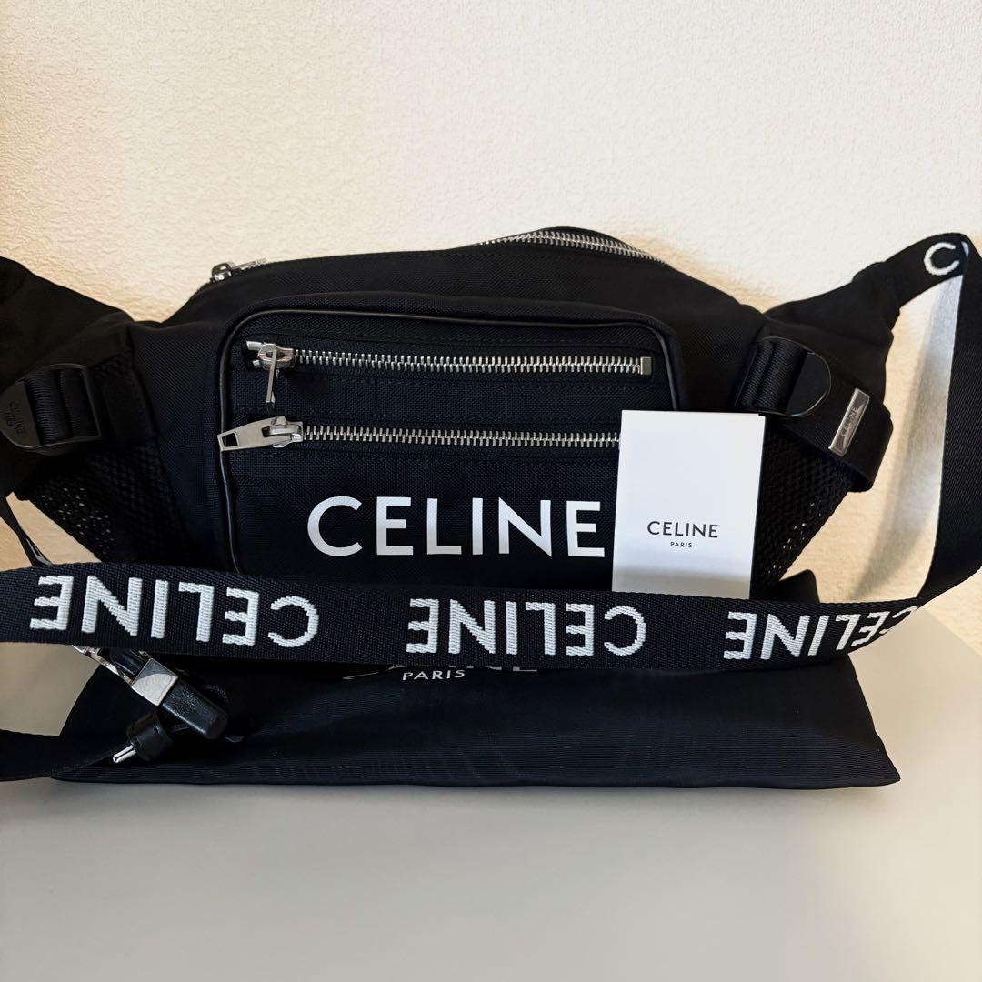 CELINE プリント ロゴ ナイロン トレッキング ベルトバッグ 国内直営**CELINE**トレッキング ベルトバッグ CELINEプリント