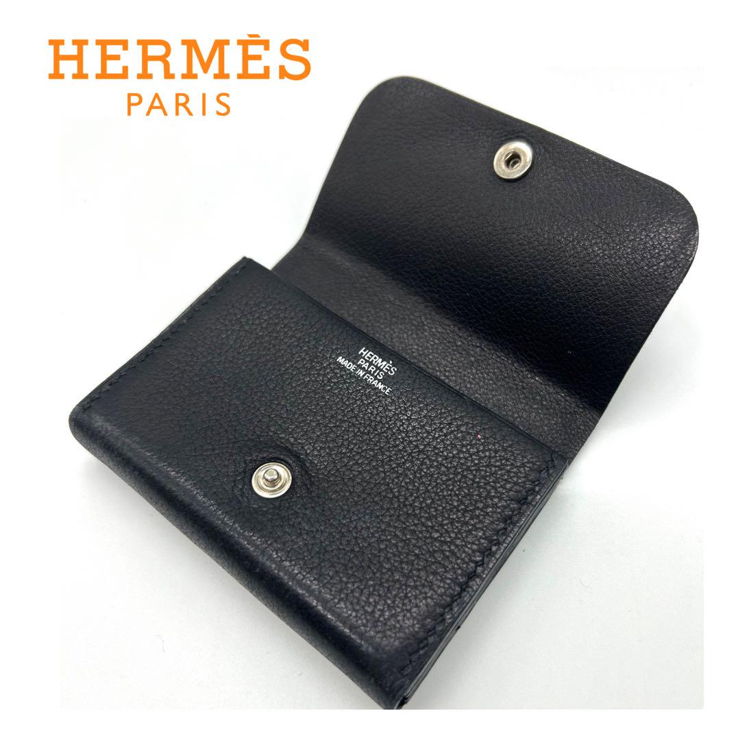 HERMES エルメス 7ポケット カードケース ブラック 本革