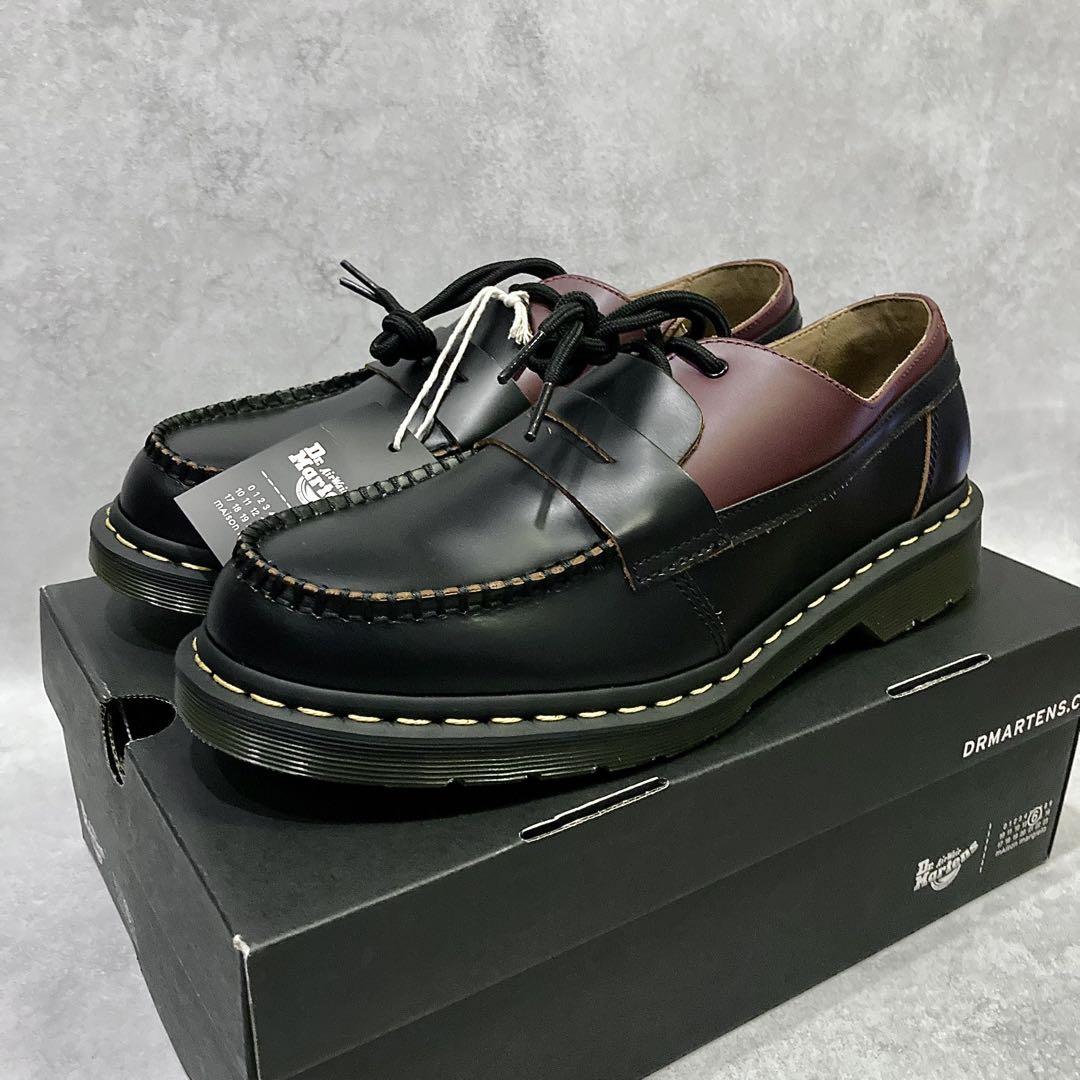 28cm 新品正規品 MM6 × Dr.Martens 1461 モカシン Dr. Martens 1461 MM6 Maison Margiela Black Oxblood Men's