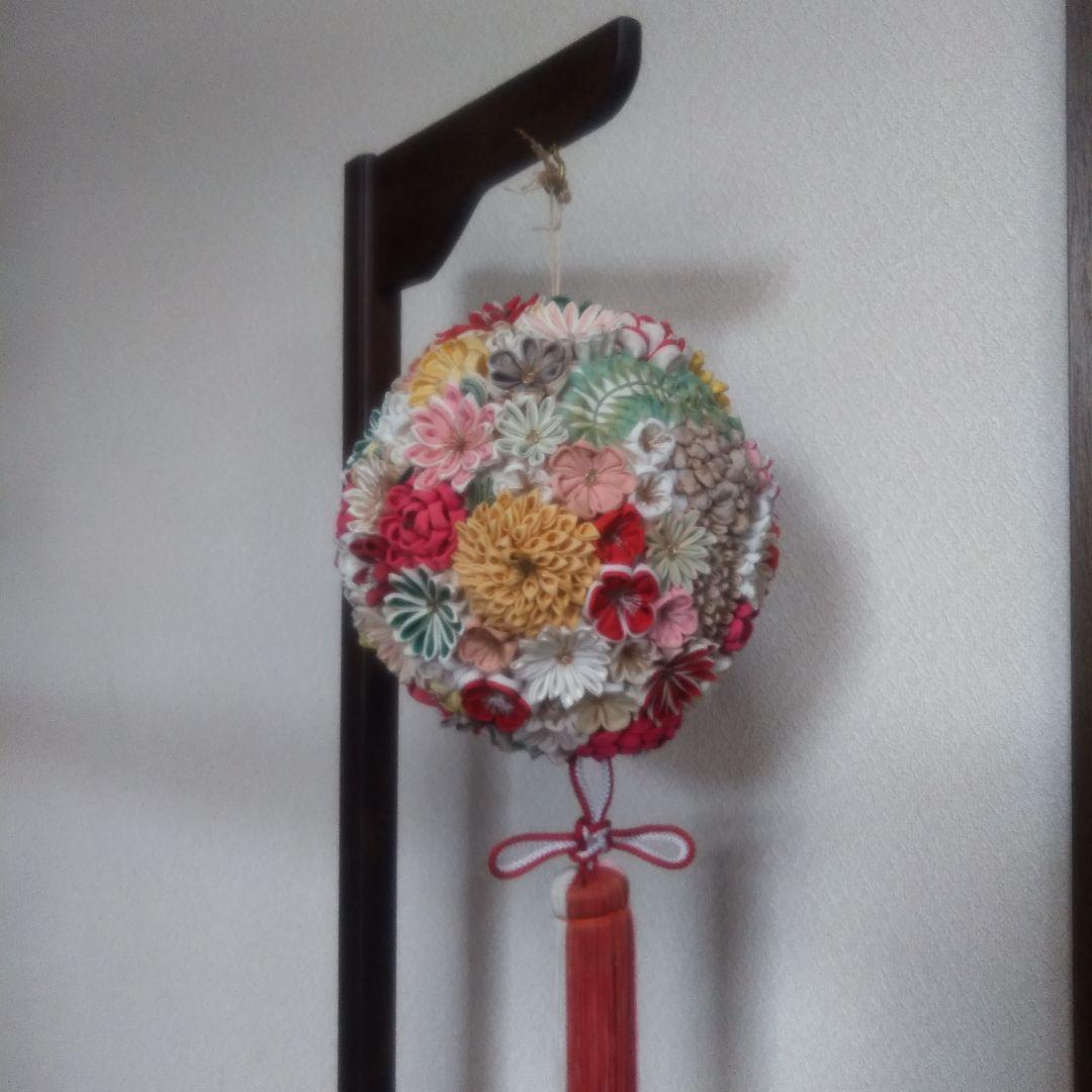 つまみ細工 吊りくす玉 てまり