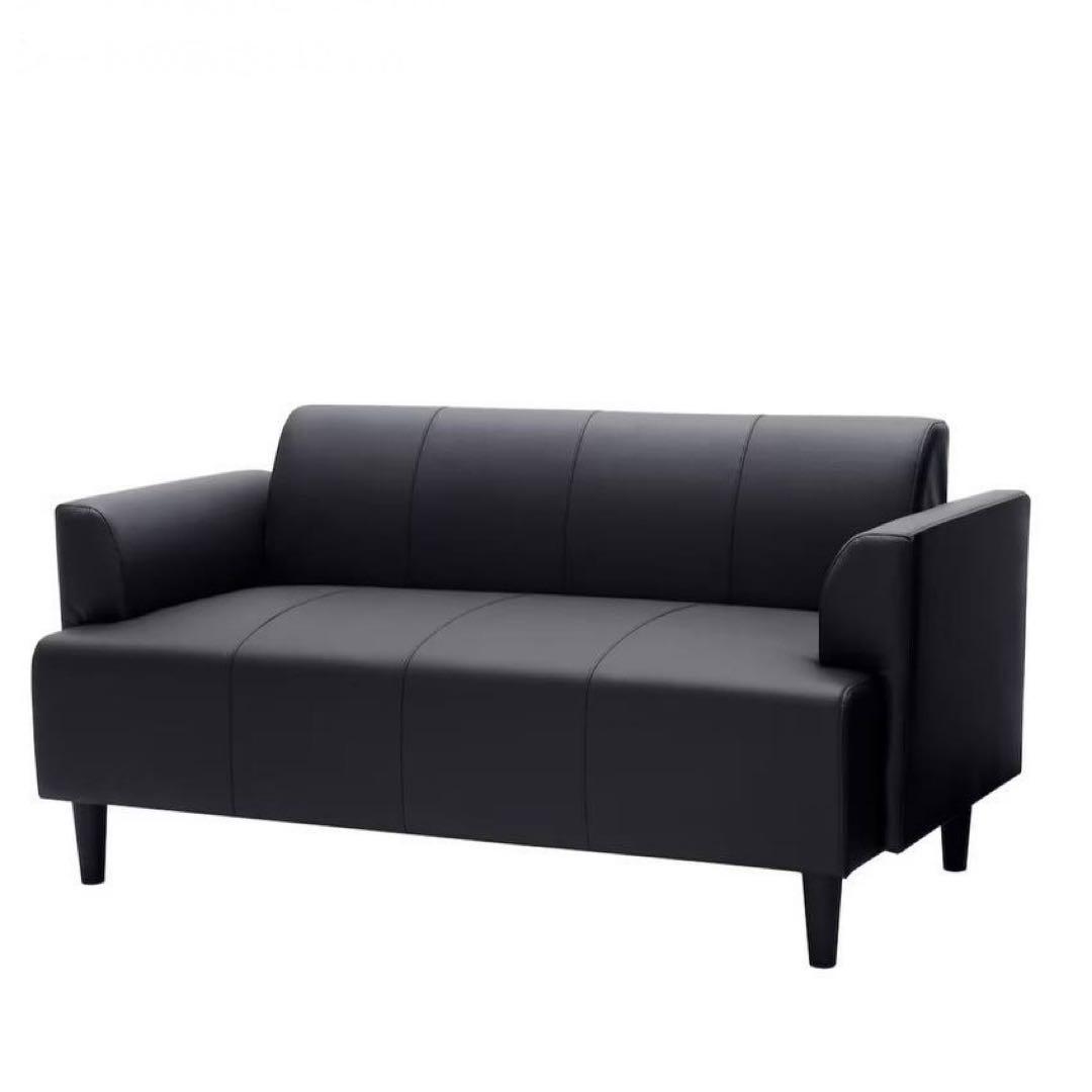 黒 レザー 2人掛けソファ(本皮)　IKEA　KLIPPAN 黒 レザー 2人掛けソファ(本皮) IKEA KLIPPAN（黒（ブラック）の