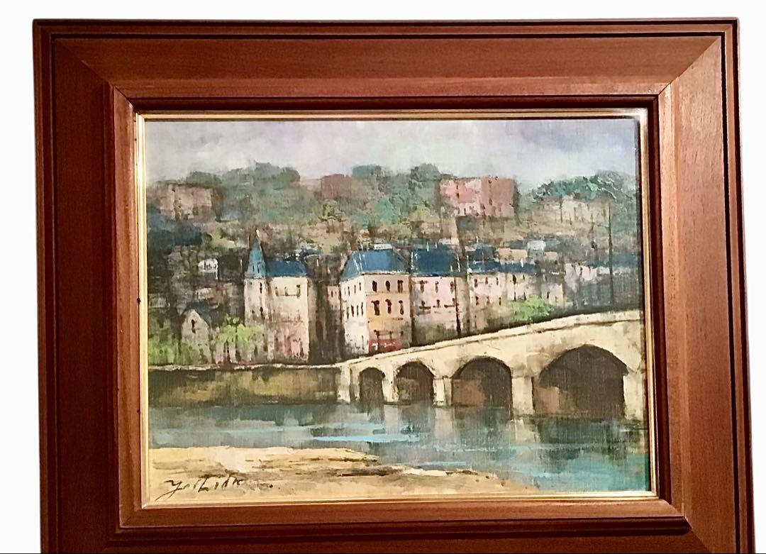 吉田敏之 白樺 風景画 油彩画 ゴールドフレーム 楽天市場】油彩画 F6号 吉田敏之「白樺」 真筆 額入り 額装絵画