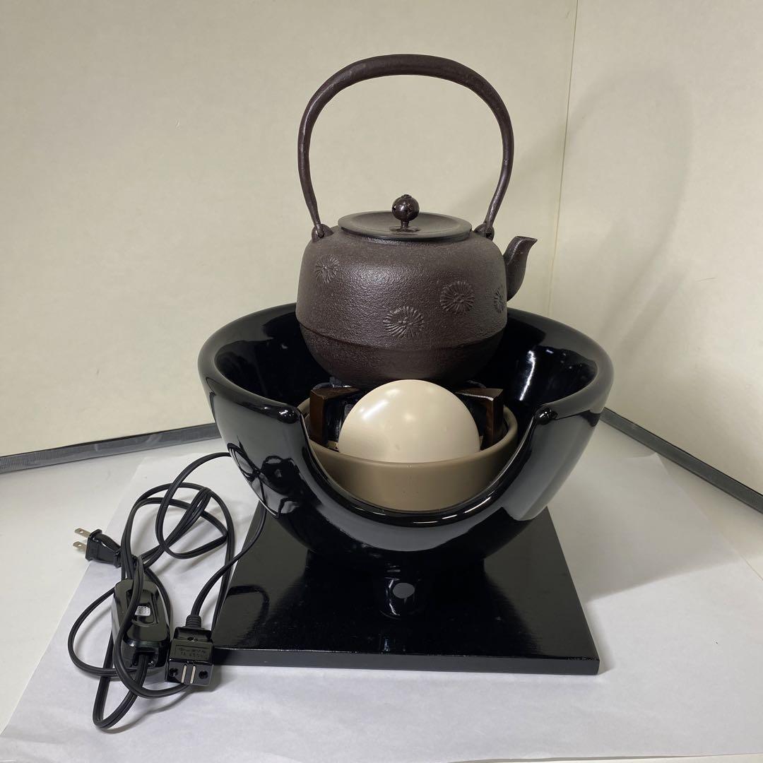 【茶道具】黒紅鉢　光洞造　トキワ唐松鉄瓶セット 茶道具】黒紅鉢 光洞造 トキワ唐松鉄瓶セット （Yahoo