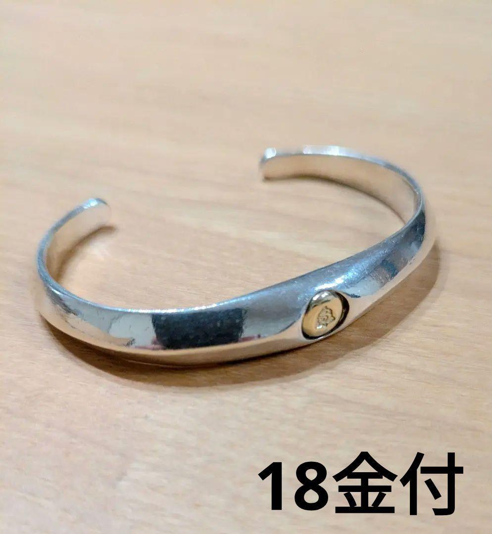 ●shaft silver works●18金ポイント付シルバーバングル ○shaft silver works○18金ポイント付シルバーバングル（楽天