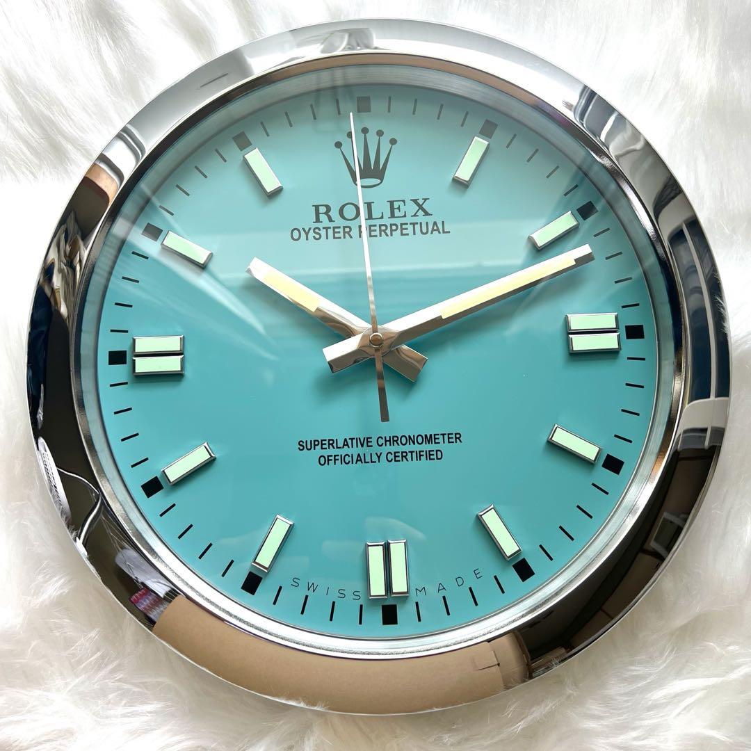 ロレックス　ティファニーブルー　非売品掛け時計新品未使用 ロレックス Rolex 壁掛け時計 ティファニーブルー - メルカリ