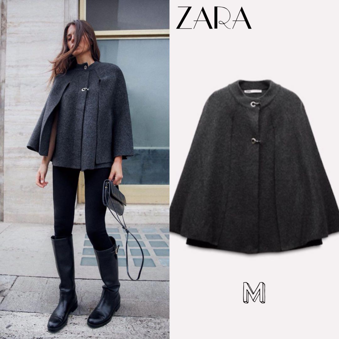 新品 ZARA ハイネック ウール ケープコート ZARA ニットケープコート(すぐ届く【ZARA】完売品 ニットケープ