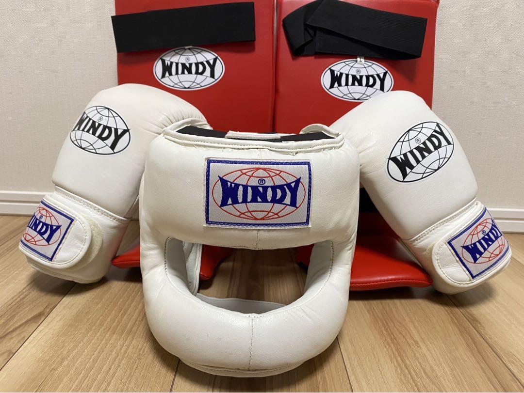美品】WINDY グローブ10オンス、レガースLサイズ、ヘッドギアM