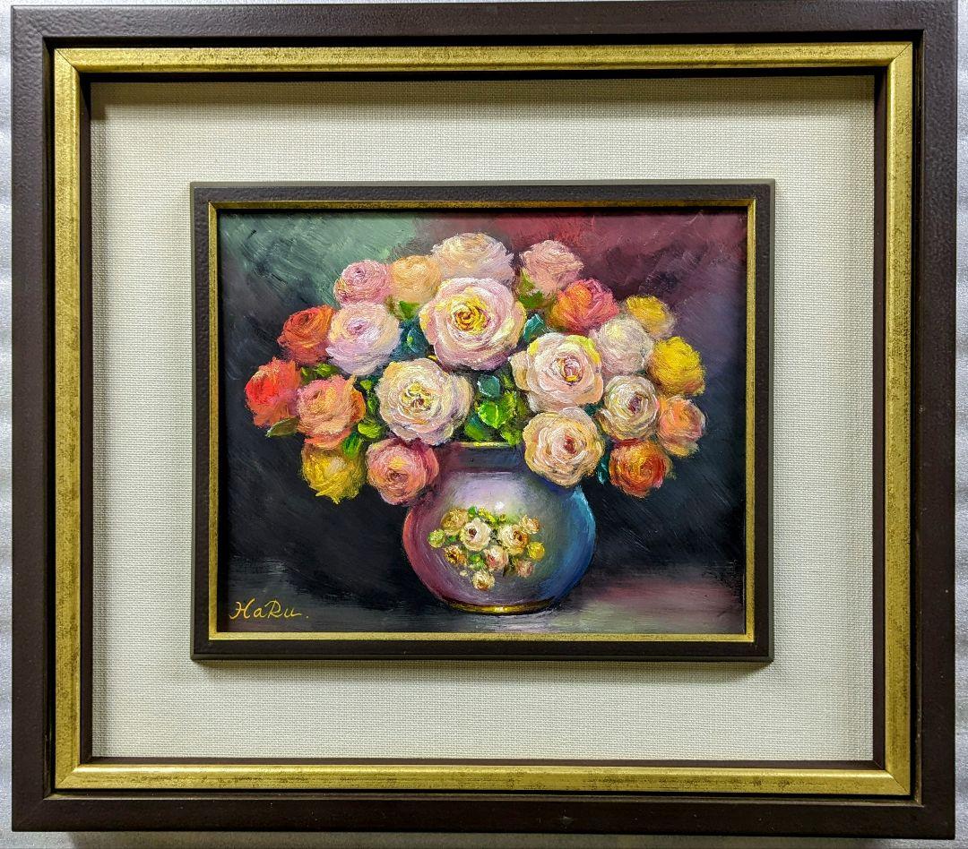 画家haru油彩画特寸＊薔薇＊肉筆画＊原画＊一点物