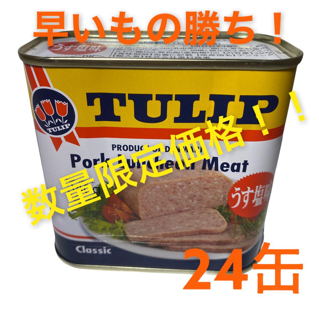 ポークランチョンミート 250g うす塩　 24個 TULIP ポークランチョンミート（うす塩味）250グラム 沖縄・石垣