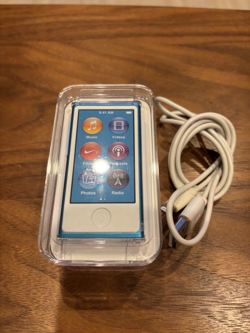 iPod nano 青色 USBケーブル イヤフォン付き（Apple iPod nano