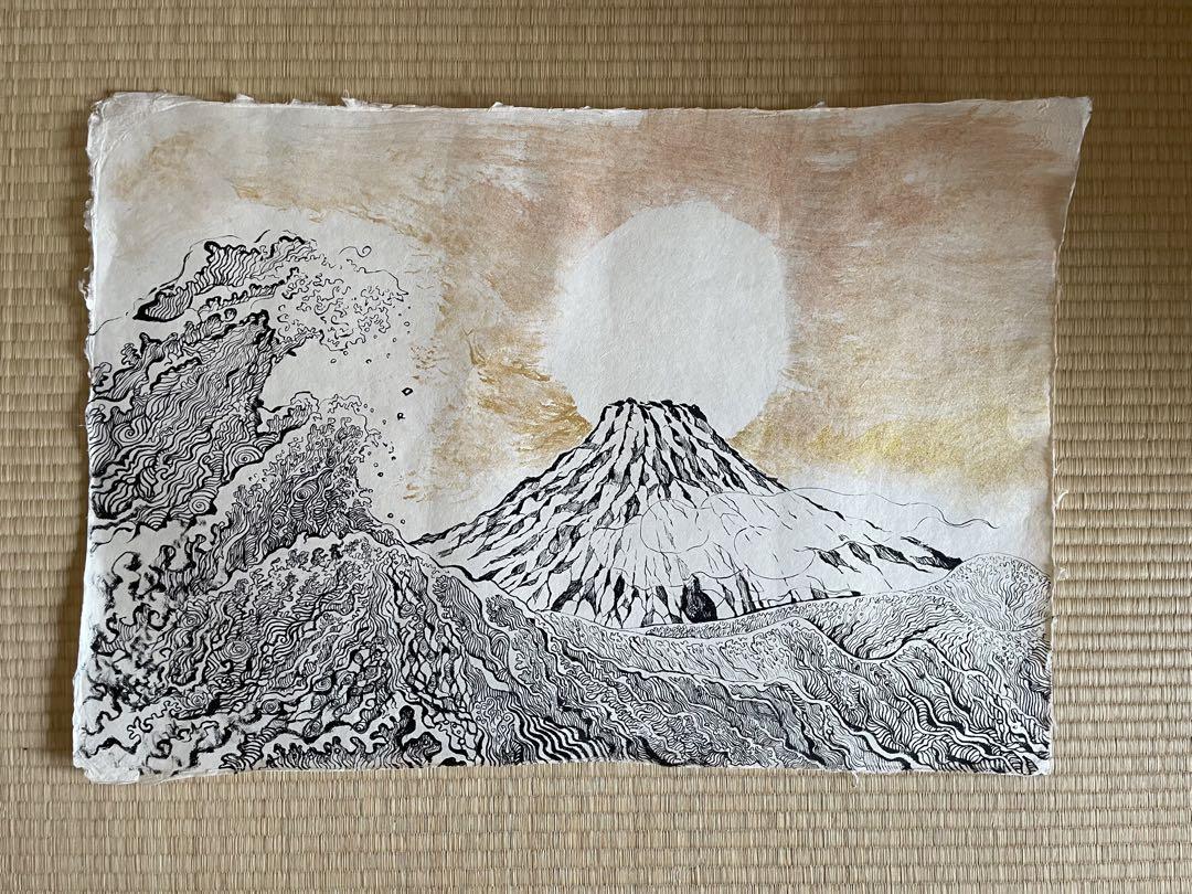 手描き 富士山の絵画 （絵画 大型風景 肉筆手描き 東山魁夷「山