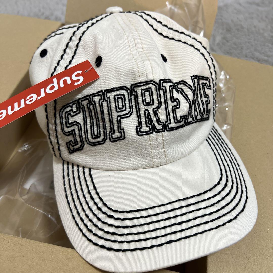 Supreme ビックステッチ 刺繍ロゴ キャップ ベージュ（59FIFTY