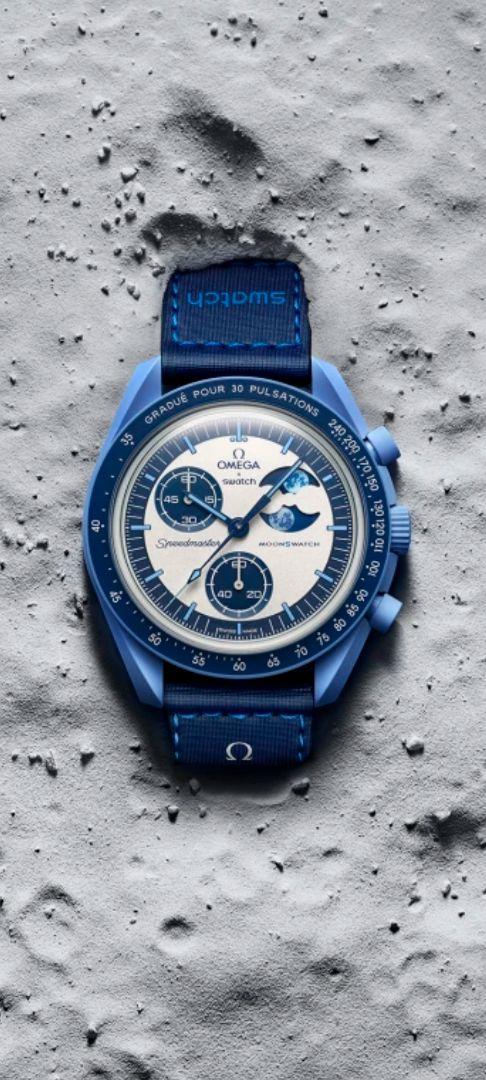 OMEGA Swatch Super Blue MOON PHASE（MISSION TO THE SUPER