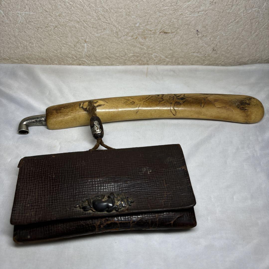 煙道具 骨董品 キセル 煙草入れ 煙管入れ（きせる入れ かます腰