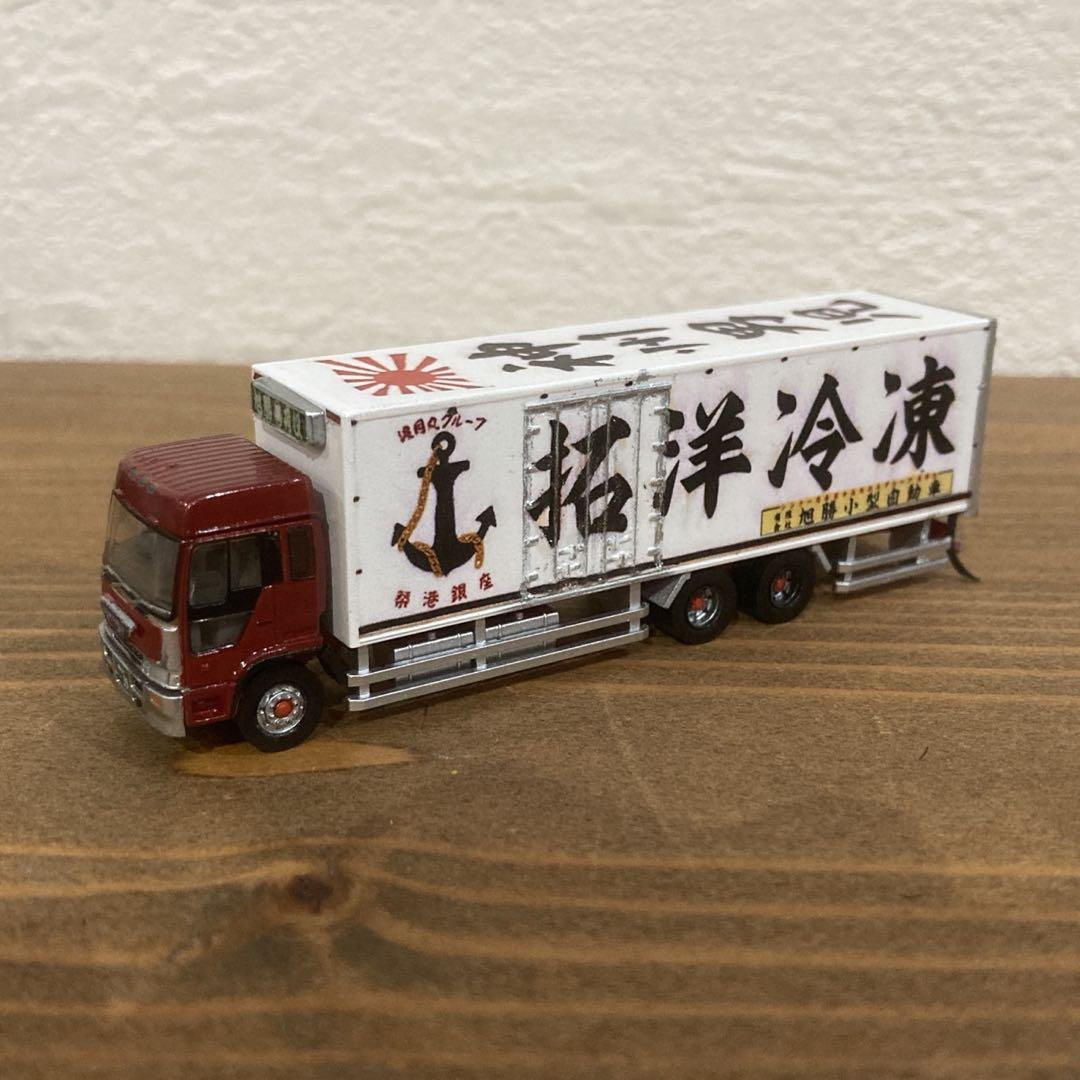 渡月丸急送デコトラックコレクション改造日野ドルフィンプロフィア冷凍車追っかけ 渡月丸急送デコトラックコレクション改造日野ドルフィン