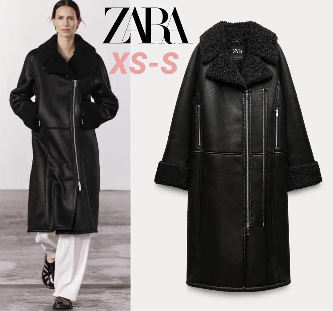 ZARA ダブルフェイス　ライダースジャケット ZARA(ザラ) ダブルライダースジャケット ブラック サイズ L