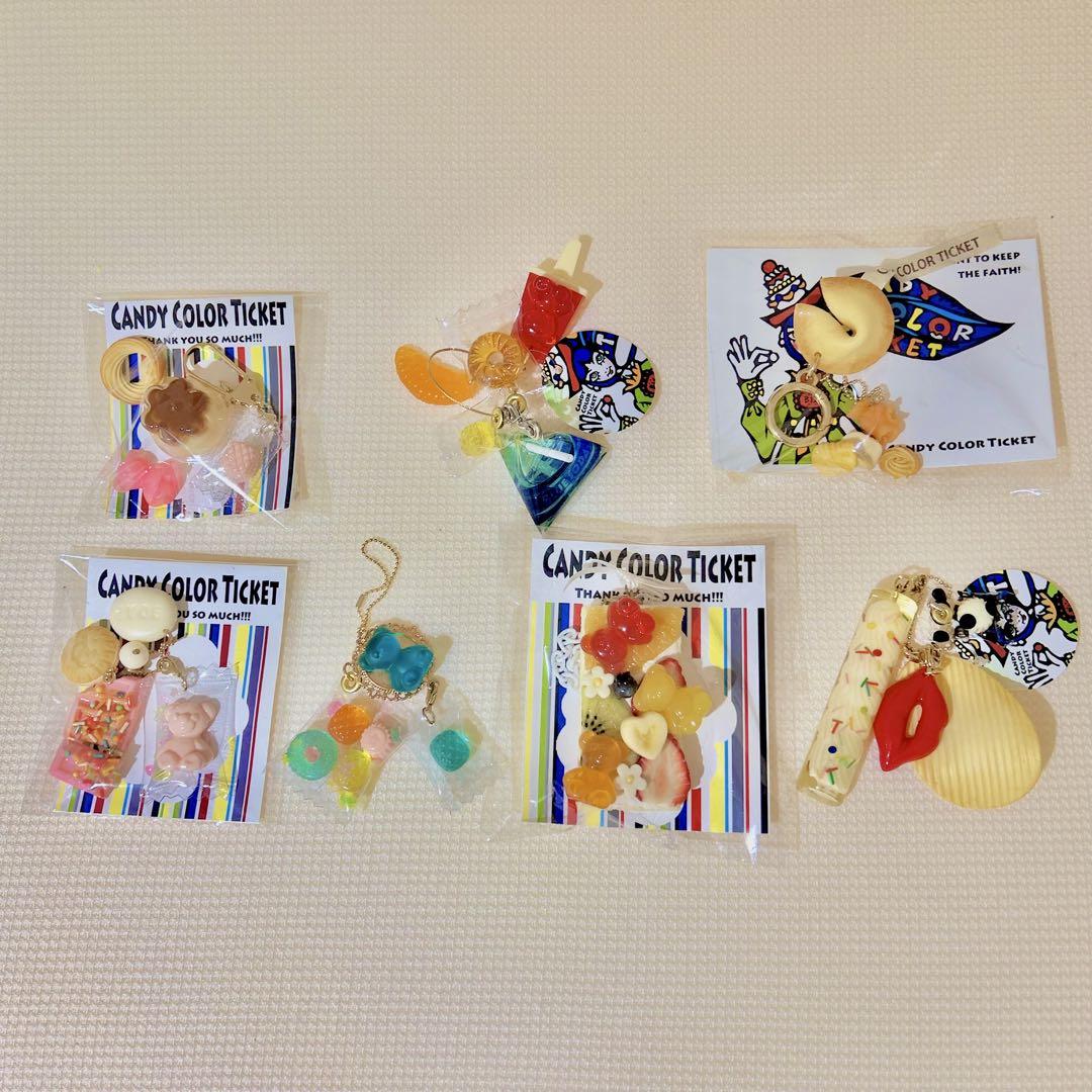 CANDY COLOR TICKET フェイクスイーツ作家様 バッグチャーム CANDY COLOR TICKET フェイクスイーツ作家様 ハンドメイド作家様