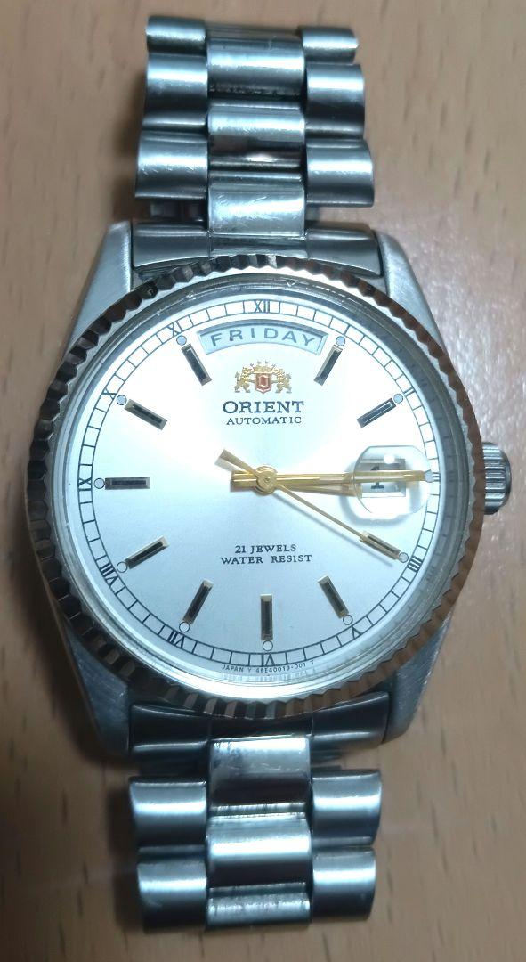 ORIENT 46E701-91 デイデイト シルバー文字盤 自動巻き（Yahoo