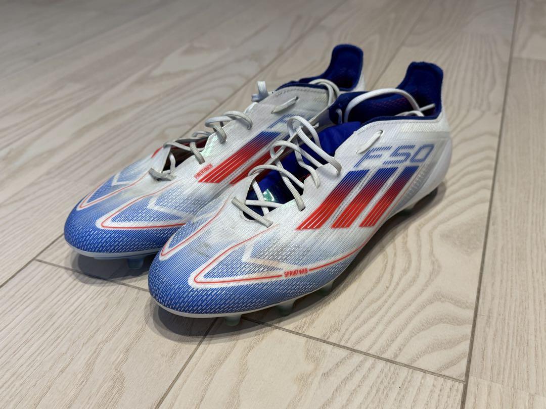 adidas F50 サッカーシューズ ホワイト/ブルー HG/AG 25㎝ adidas アディダス F50 PRO HG/AG(ホワイト×レッド×ブルー
