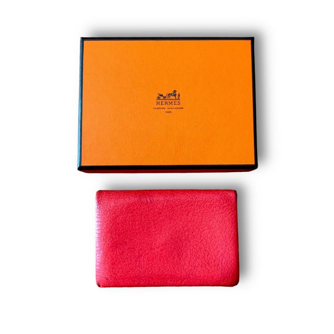 エルメス カルヴィ カードケース 水色 バイカラー HERMES 名刺入れ