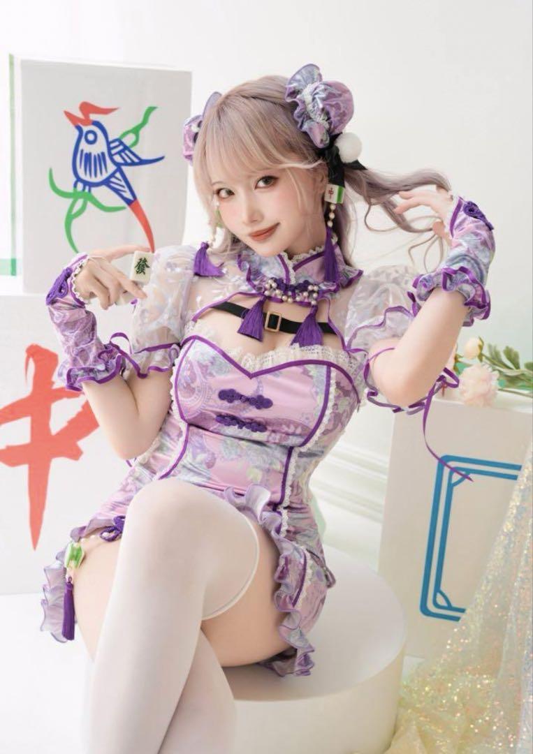 パフスリーブ麻雀チャイナ♡マリームーン 予約-8月中旬頃より順次発送予定】[Malymoon限定]パフスリーブ