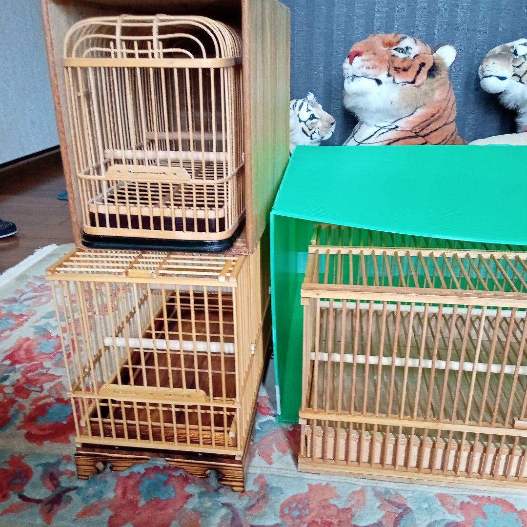 メジロ鳥籠セット。 （鳥かご 鳥籠 とりかご 竹製 メジロ籠