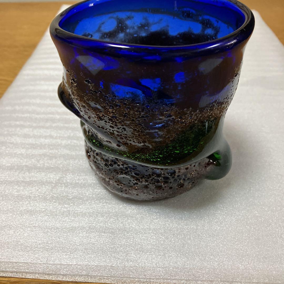 稲嶺盛吉　紅珊瑚　琉球グラス 稲嶺盛吉（宙吹ガラス工房 虹）作 紅珊瑚ロックグラス