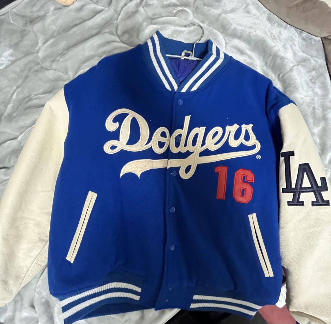 【レア】Los Angeles Dodgers 野茂 スタジアムジャケット Los Angeles Dodgers NOMO刺繍 スタジアムジャケット - 古着屋