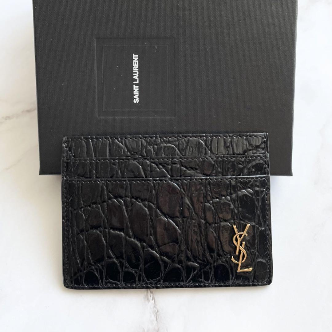 YSL パスケース カード入れ 定期入れ 名刺入れ イブサンローラン カードケース レザー製 YSL パスケース 小銭